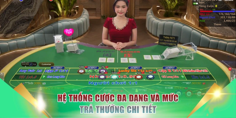 Hệ thống cược đa dạng và mức trả thưởng chi tiết